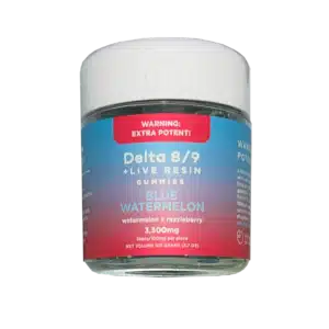 100mg Delta-8 + Delta-9 Live Resin Gummies 35ct (Blue Watermelon) — Urb
