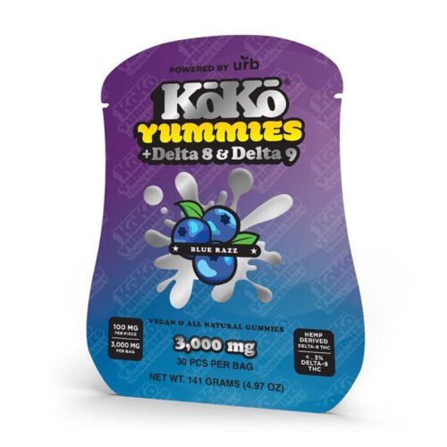 KOKO YUMMIES DELTA 8 & DELTA 9 GUMMIES BLUE RAZZ