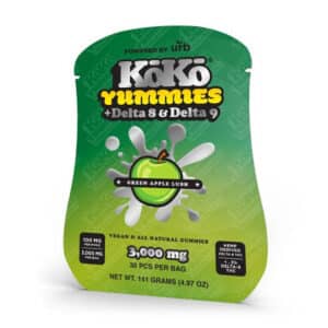 KOKO YUMMIES DELTA 8 DELTA 9 GUMMIES GREEN APPLE LUSH