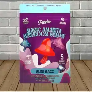 Blue Razz Purple Magic Amanita Mushroom 3000mg Gummies