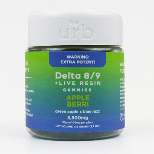 100mg Delta-8 + Delta-9 Live Resin Gummies 35ct (Apple Berri) — Urb