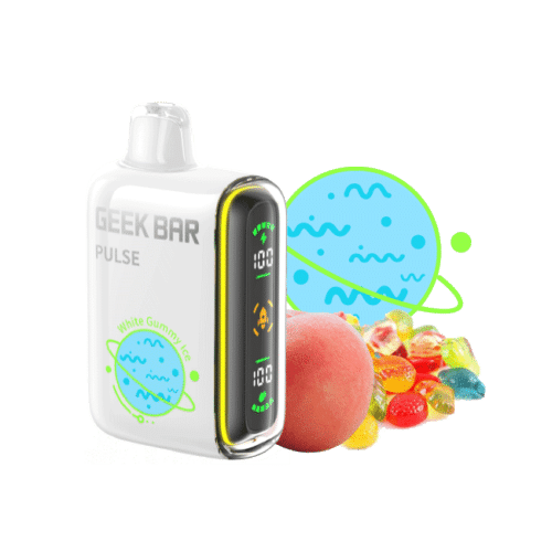 White Gummy Ice Geek Bar Pulse 15000 Puffs Disposable Vape