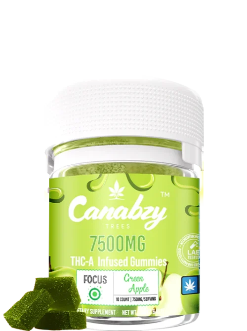 Canabzy THC-A Infused Gummies 7500mg – Green Apple