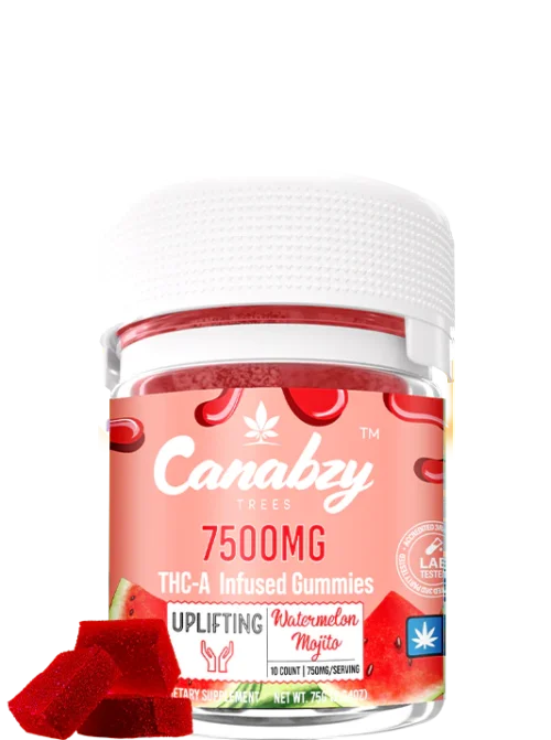 Canabzy THC-A Infused Gummies 7500mg – Watermelon Mojito